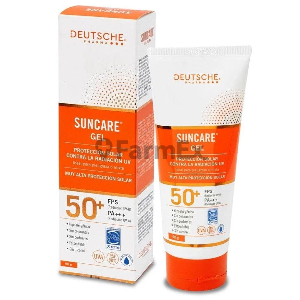 Suncare Protección Solar en Gel F 50+ x 90 g Farmex-Fonasa-Persistente